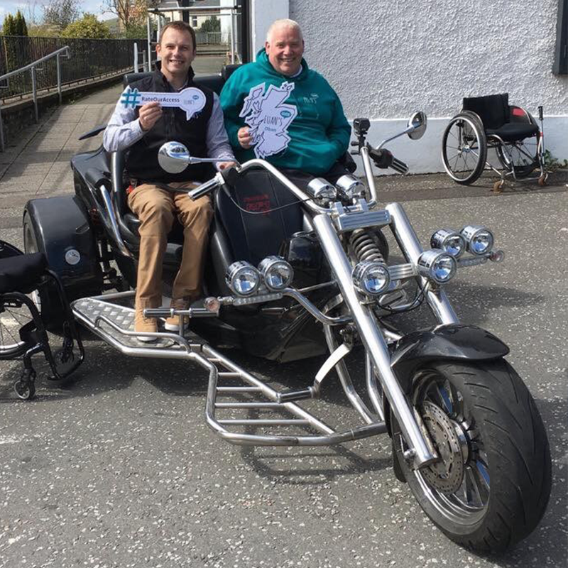 Gary and fellow Euan’s Guide Ambassador Ryan on a motorbike