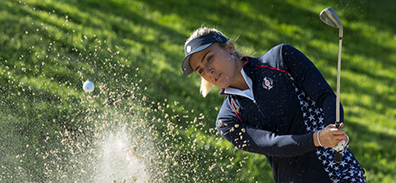 Photo of a golfer taking part in the Solheim Cup © VisitScotland/Kenny Lam.