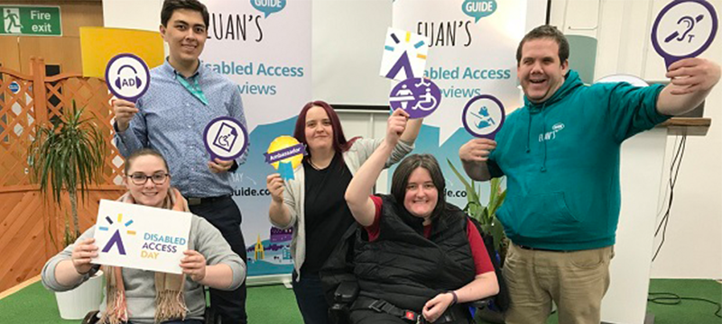 Image of a group of people gathered to promote the Access Survey and Disabled Access Day