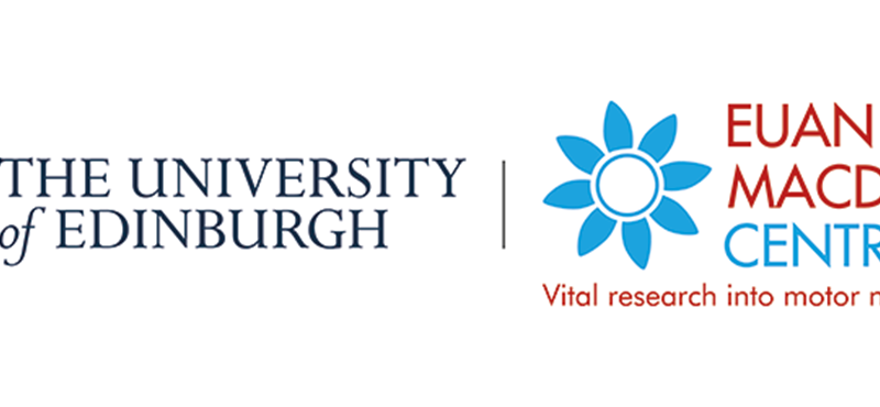 Logos for the University of Edinburgh and the Euan MacDonald Centre for MND Research