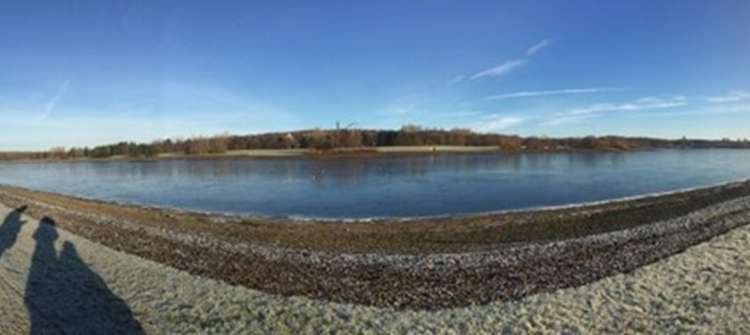 Panoramic view of Strathclyde Loch on a bright sunny day.