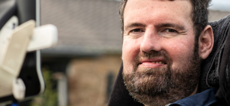 Image of Euan at Kingsbarn. The photo is taken outdoors.