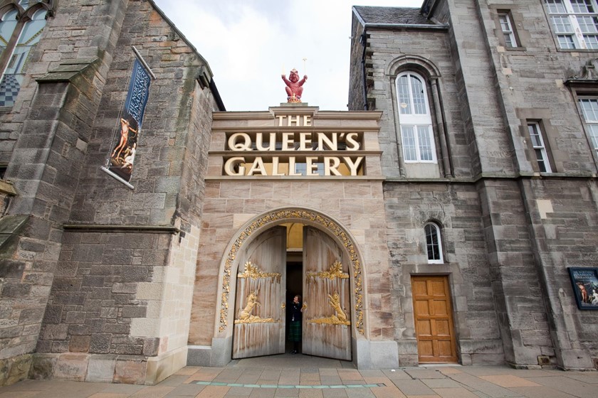 The stony exterior of The Queens Gallery in Edinburgh