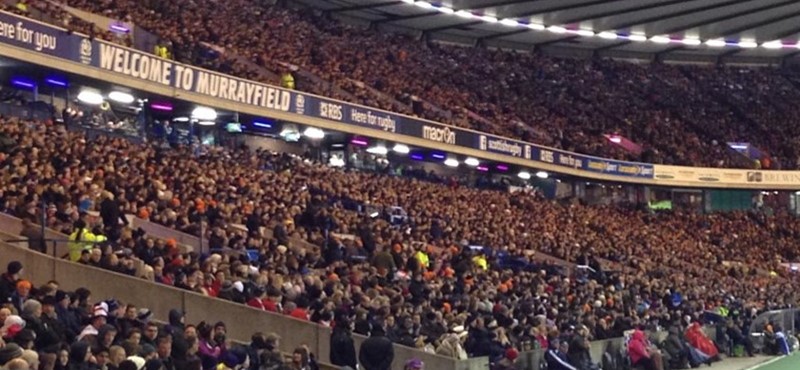 A picture of the crowd at Murrayfield Stadium