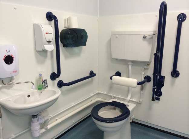 Photo of an accessible toilet in a portacabin 