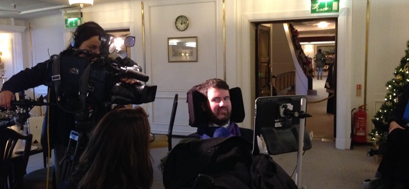 A photo of Euan during filming.