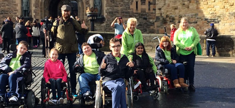 A group photo of Whizz-Kidz in Edinburgh. 