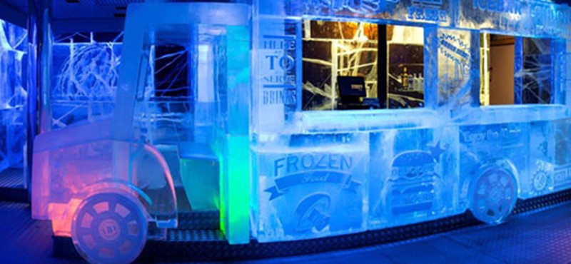 A photo of an ice bar in London.