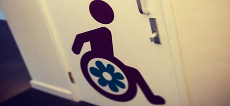 Photo of an accessible toilet sign.