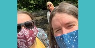 Karine on their first trip outside