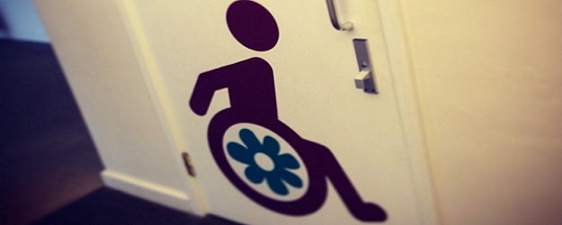 Photo of an accessible toilet sign.