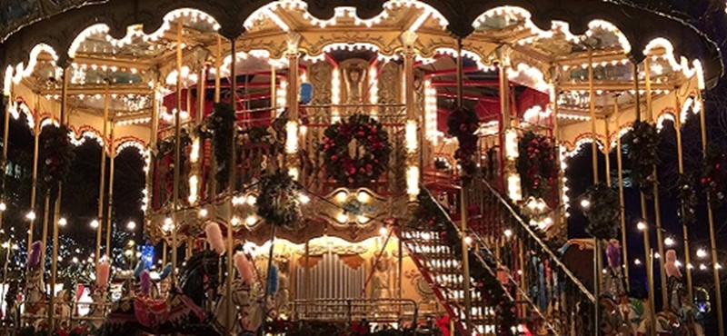 Photo of a carousel.