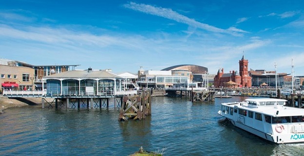 Photo of the Cardiff waterfront.