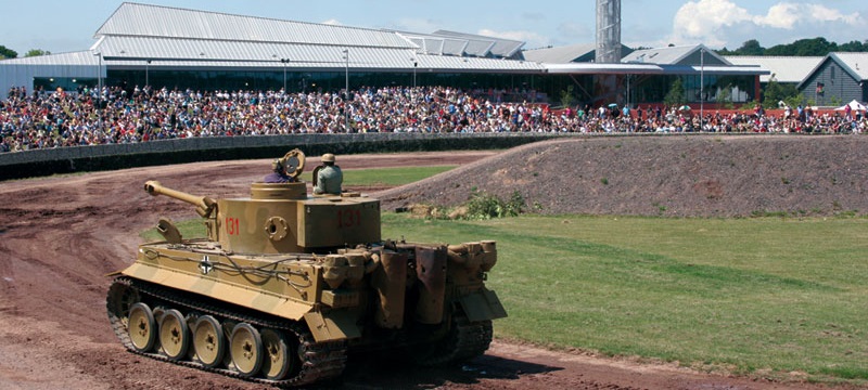 Photo of a tank and audience.