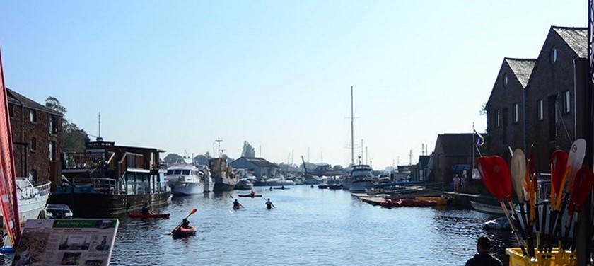 Photo of the riverside at Exeter.