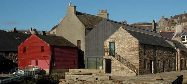 Photo of buildings in Stromness.
