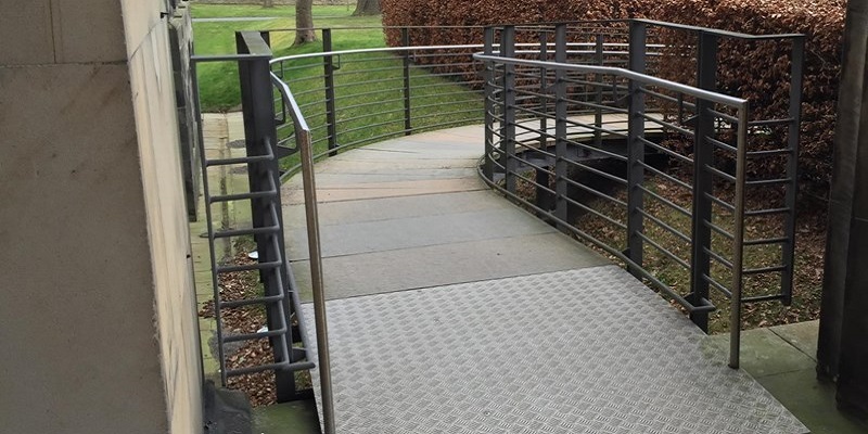 Photo of a metal ramp.