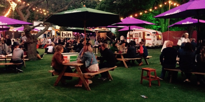 Photo of picnic benches at the Fringe.