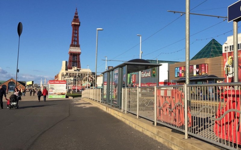 Photo of Blackpool trams.