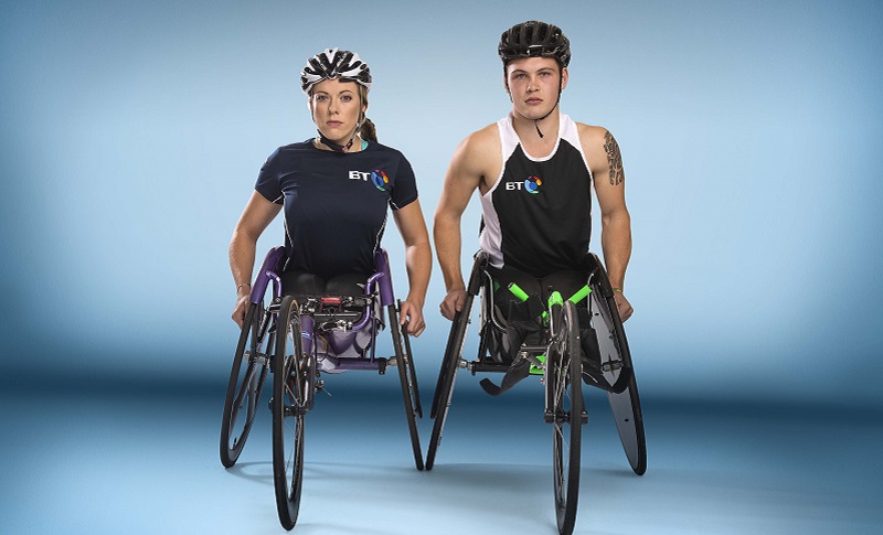 Photo of Hannah and Ben, wheelchair athletes.