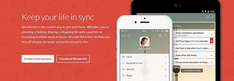 Screenshot of Wunderlist.