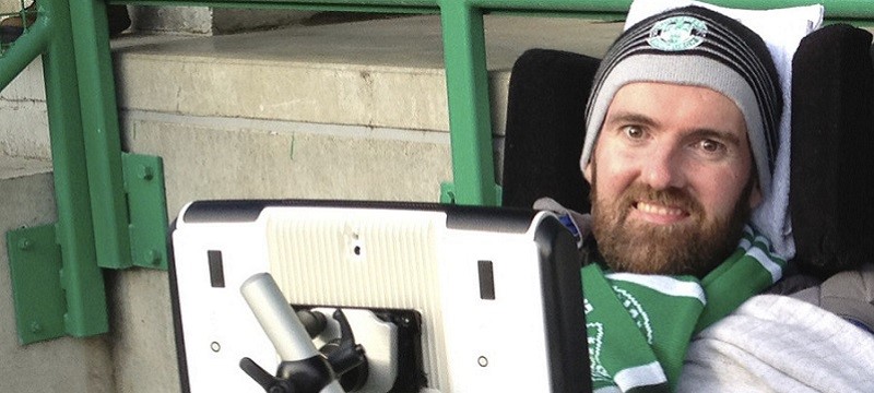 Photo of Euan at a football game.
