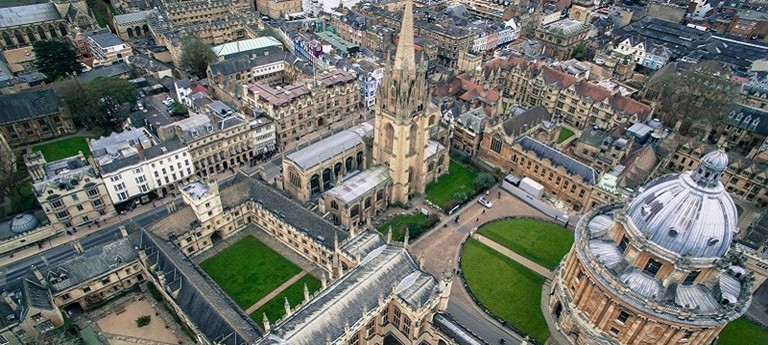 Birdseye view of Oxford.