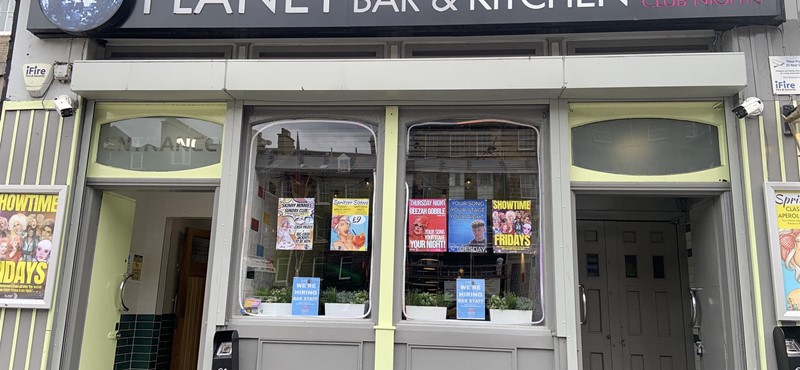 A picture of the outside of planet Bar and Kitchen Edinburgh 