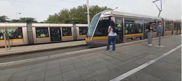 A photo of one of Dublin's tram stops