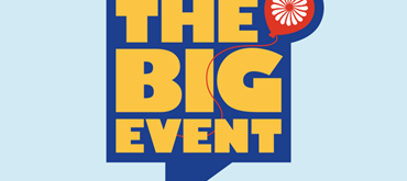A graphic design with The Big Event logo