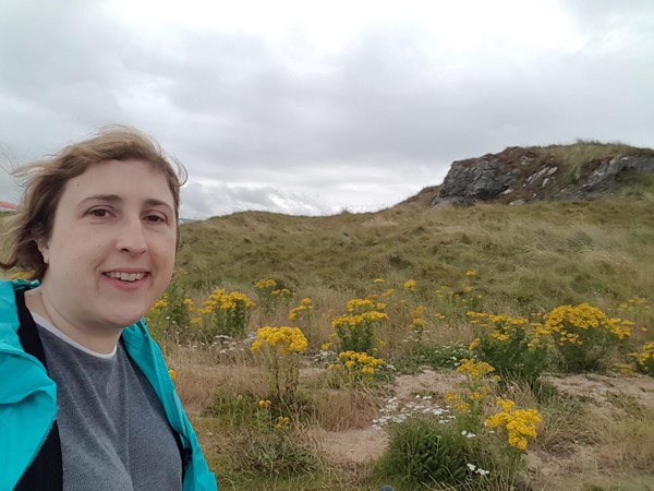 Down on the dunes near the museum, where there was enough of a path for my scooter to get close to the beach