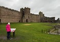 Coast side of castle. Signs in English