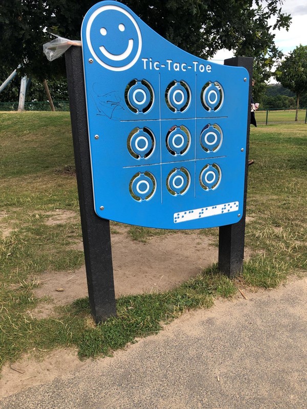 Picture of outdoor tic-tac-toe game