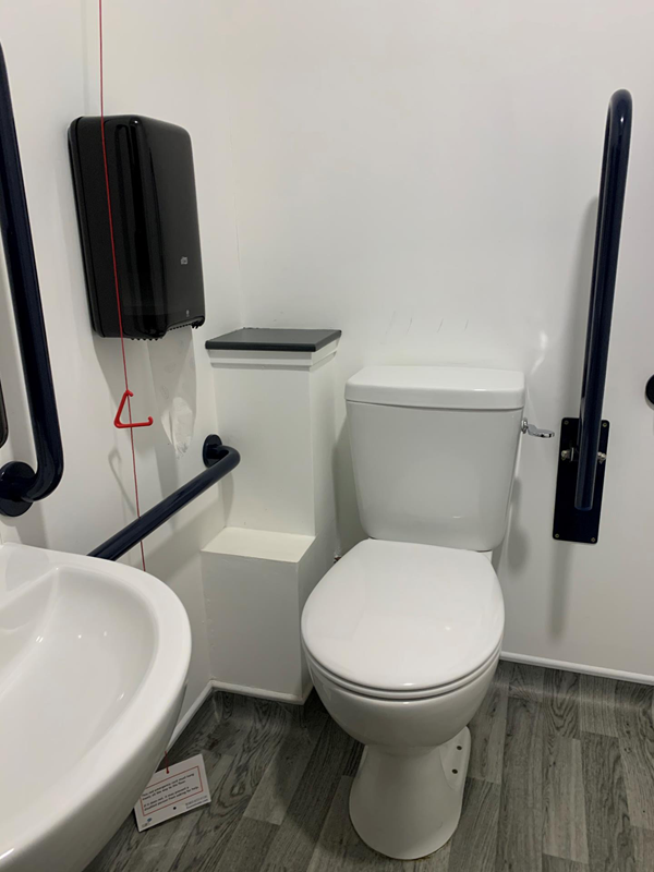 Accessible toilet with full length cord
