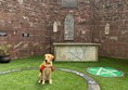 Assistance dog in a magic protective circle