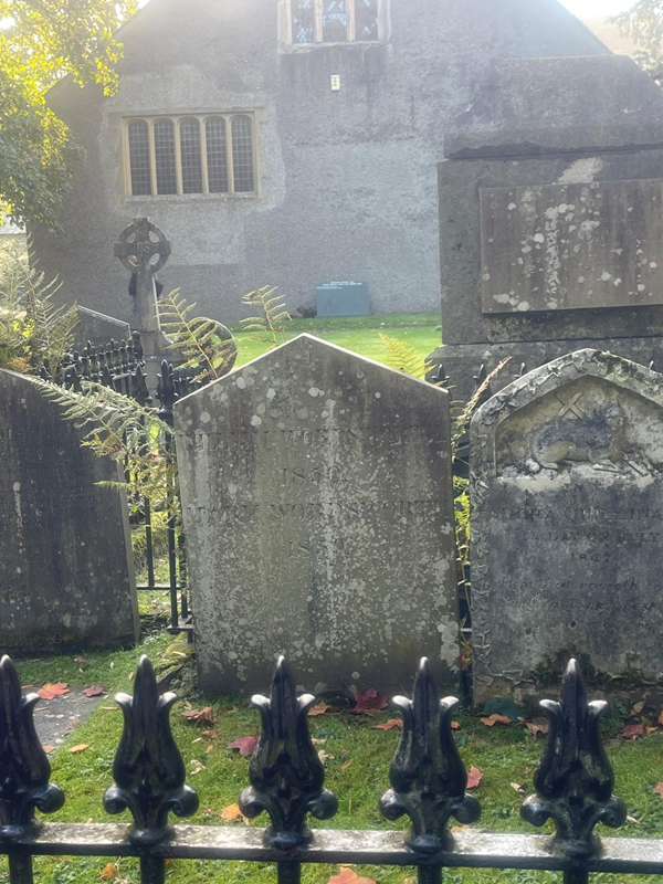 The Wordsworth family graves in the church yard at Grassmere