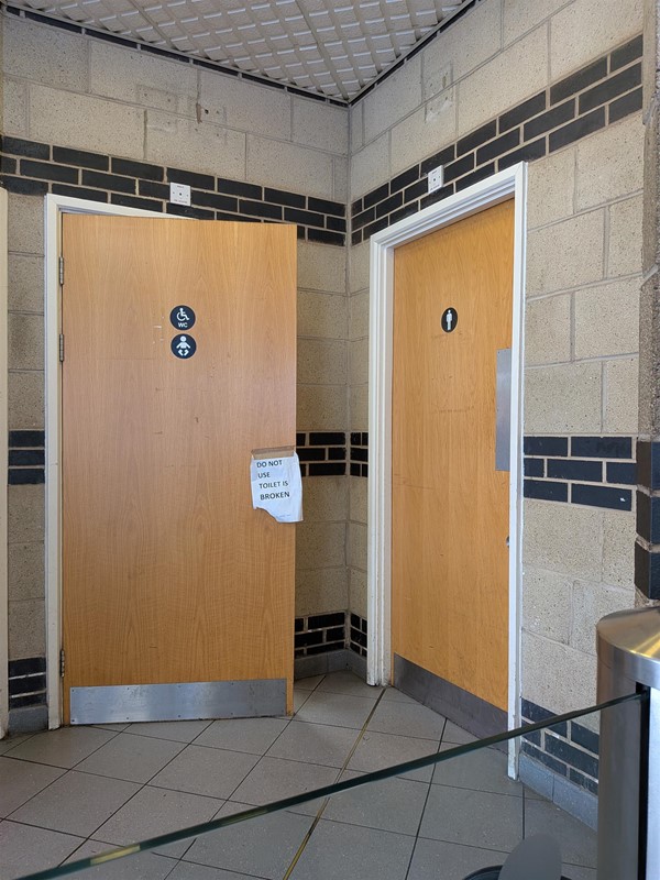 image of the door to the accessible bathroom