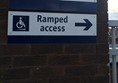 Signage for ramp access.