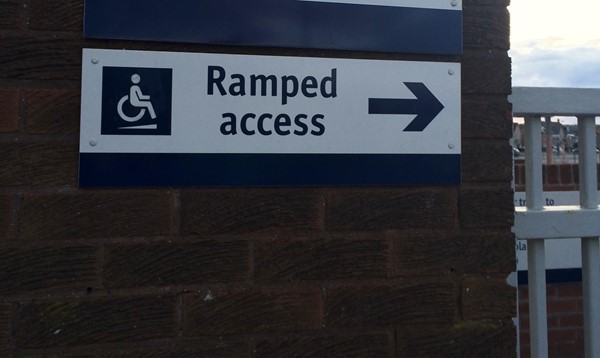 Signage for ramp access.