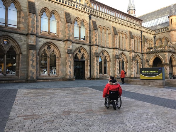 Heading for the museum entrance