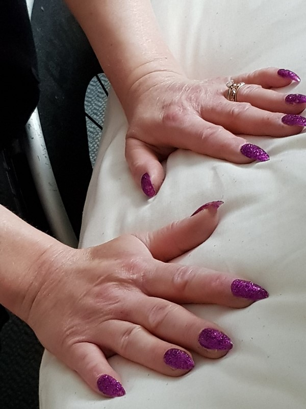 My acrylic nails I painted before I put them on!
