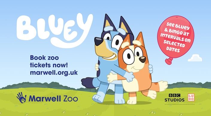 Bluey, Bingo and Hey Duggee are coming to Marwell Zoo!