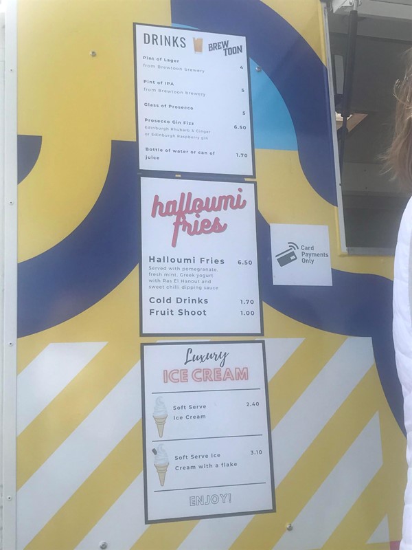 Picture of halloumi and ice cream van menu