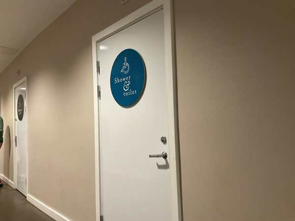 Accessible toilet door
