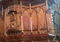 The carved pulpit.