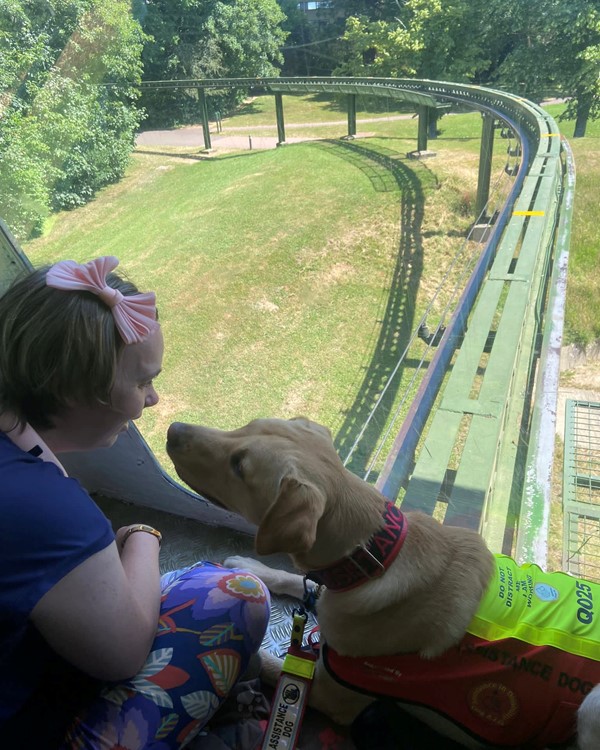 People and dog at Beaulieu