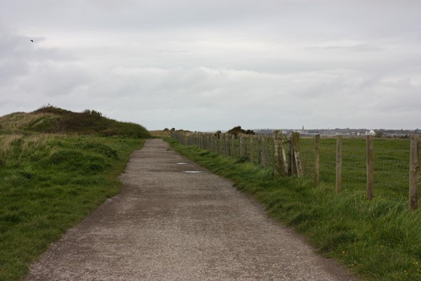 Cliff path walk towards Whitley Bay. Compressed gravel path which is nice and wide, and relatively flat.