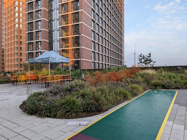 image of shuffleboard and seating