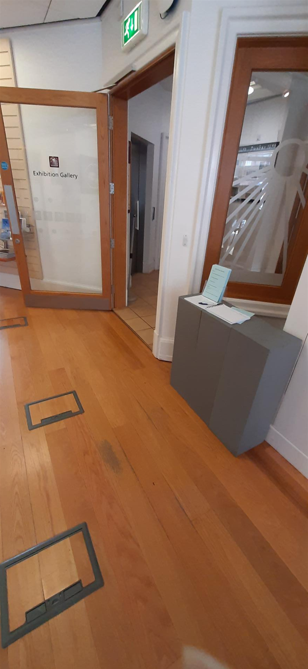 Image of a counter with leaflets on