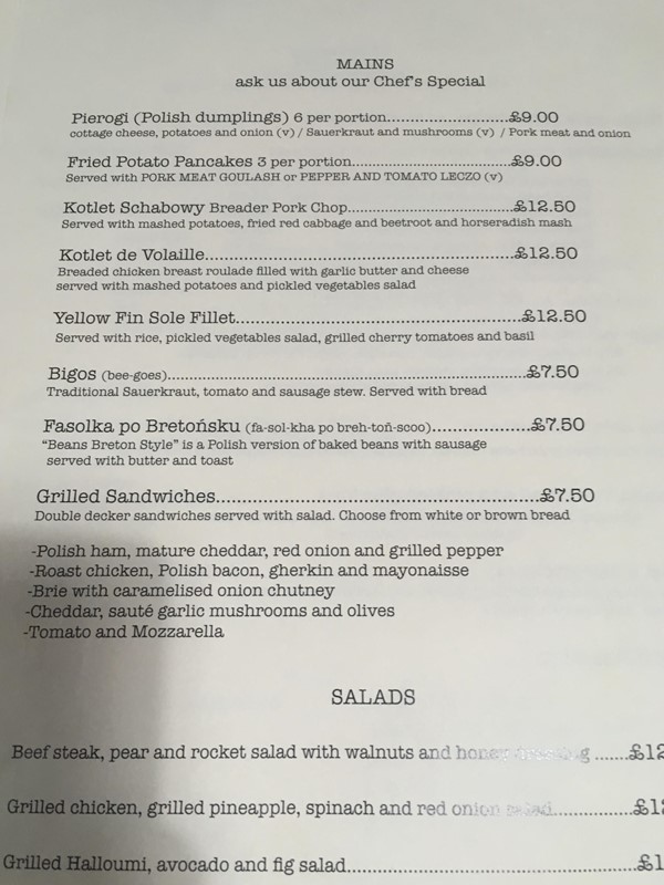 sunflower and I menu